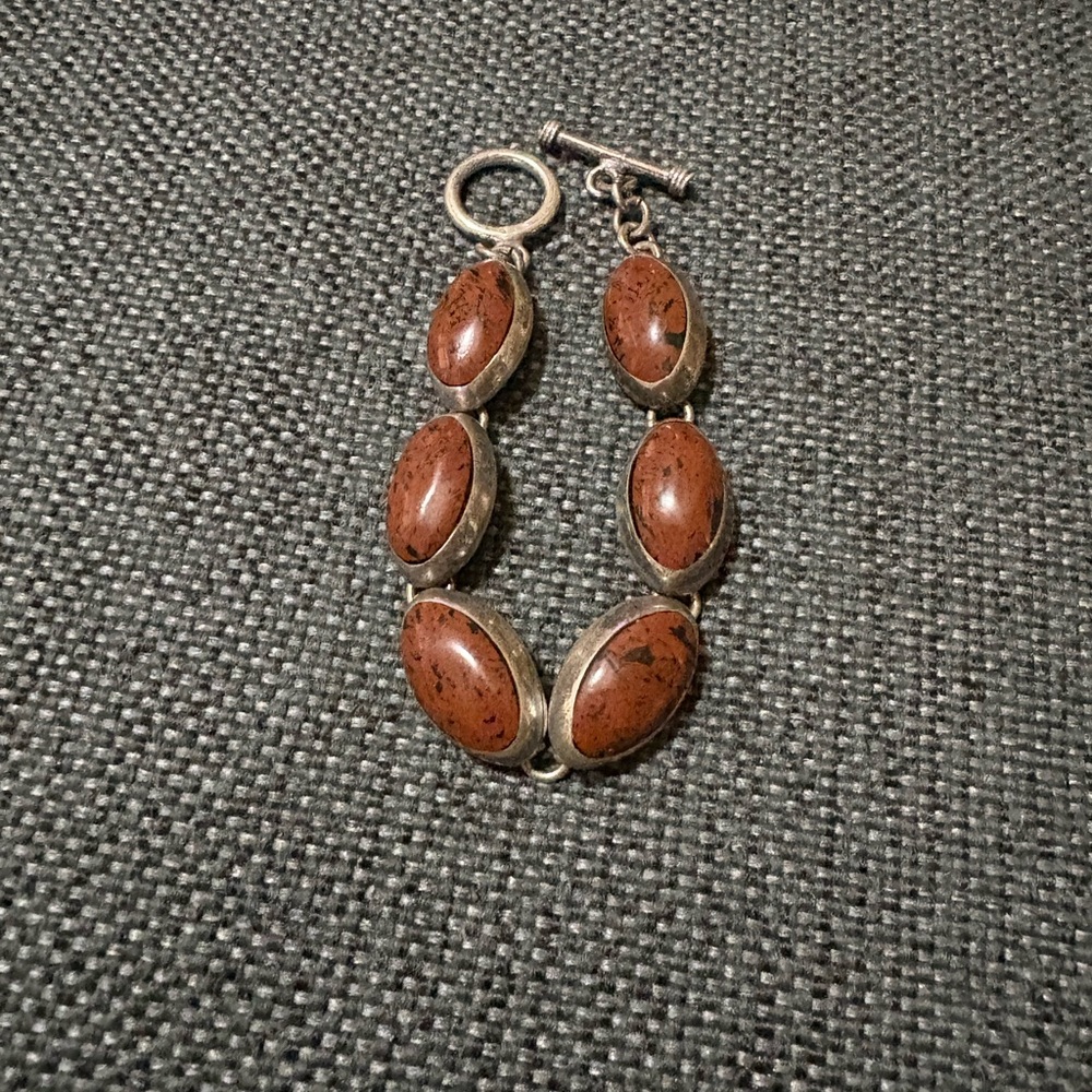 Sterling brown stone bracelet